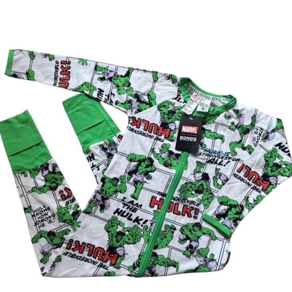 Bonds Marvel Hulk Green and White Wondersuit